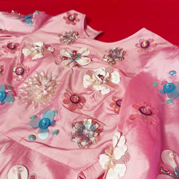 ASOS Embellished Pink Floral Dress – Size 2 US – Hand-Beaded Party Dream - Picture 6 of 12